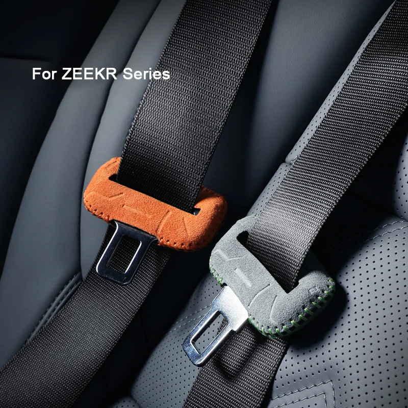

For ZEEKR 001 007 009 7X X Super Suede Car Front Rear Row Seat Belt Buckle Cover Suede Sheath B-pillar Crash Trim Accessories
