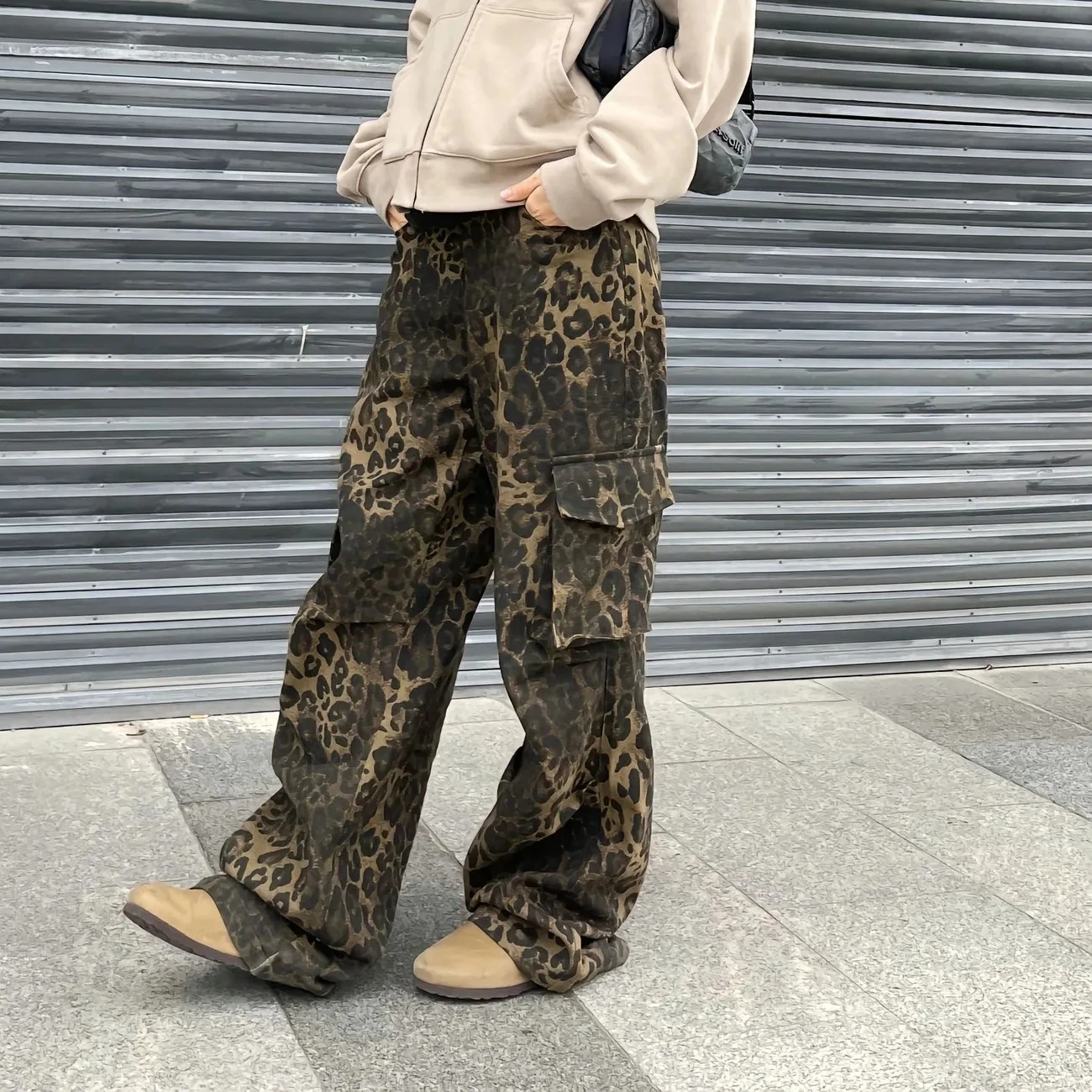 High Waist Baggy Cargo Jeans Pant with Side Pocket Women y2k pants punk streetwear harajuku loose parachute harem trouser hiphop