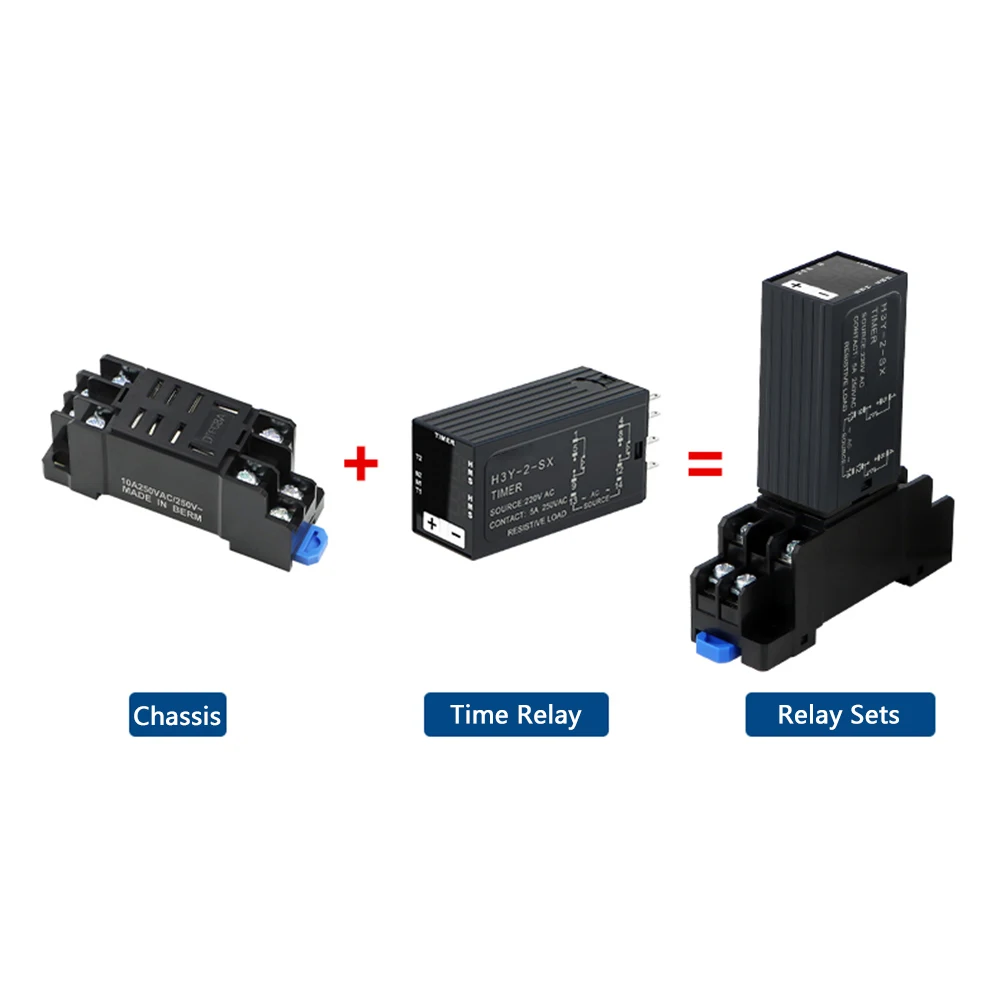 Picture 4: H3Y Digital Display Delay Relay DC12V 24V AC220V Electronic Time Relay with Base Socket LCD Power-on Delay Controller Timer Rela