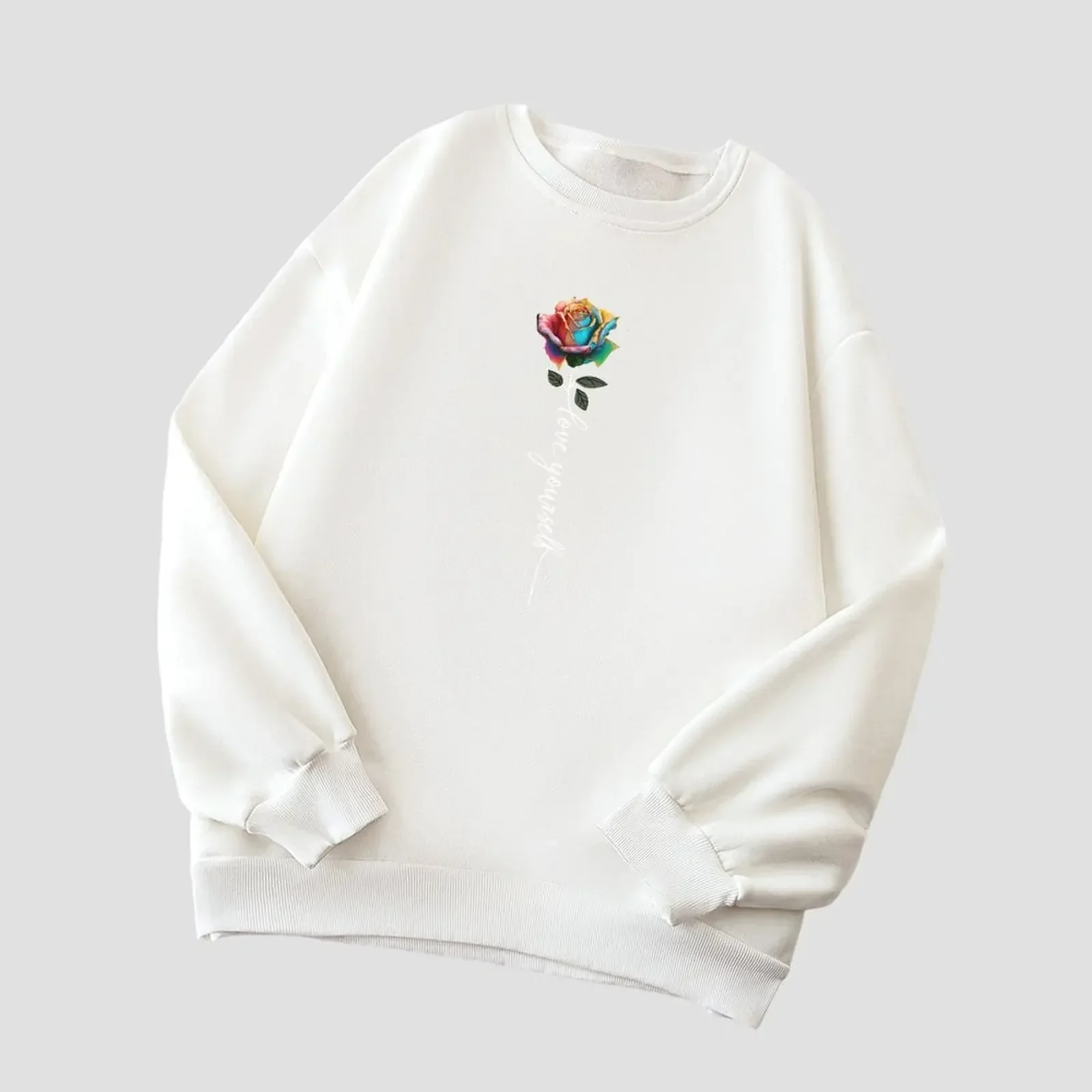 2025 Fashion O-Neck Long Sleeve Pullovers Woman Y2k Elegant Sweatshirt Velvet Winter Comfortable Loose Casual Printed Tops