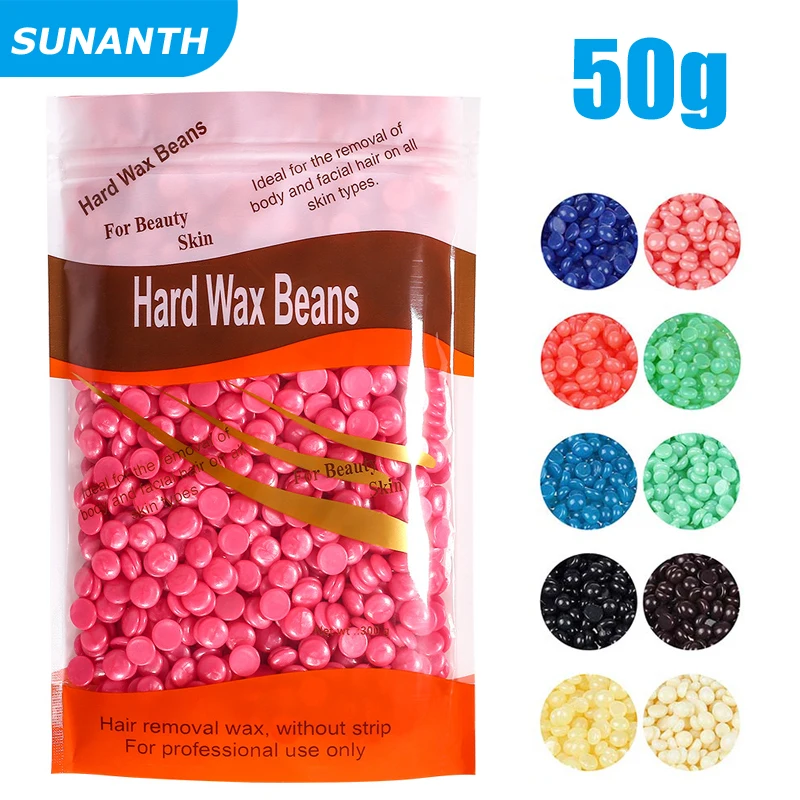 50g Hard Waxing Wax for Hair Removal Hot Film Painless Epilator Wax Beans for Wax Heater Machine Body Wax for Wax Warmer Kit