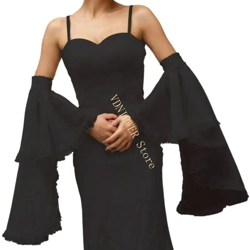 Decorative Arm Sleeves with Lace Trim Elastic Cuffs Arm Covers For Wedding Party D08E