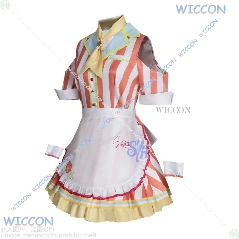 كوس C لعبة مشروع Sekai تأثيري موموي إيري زي مطعم نادلة موحدة Kawaii فستان مخطط خادمة لوليتا هالوين كوس
