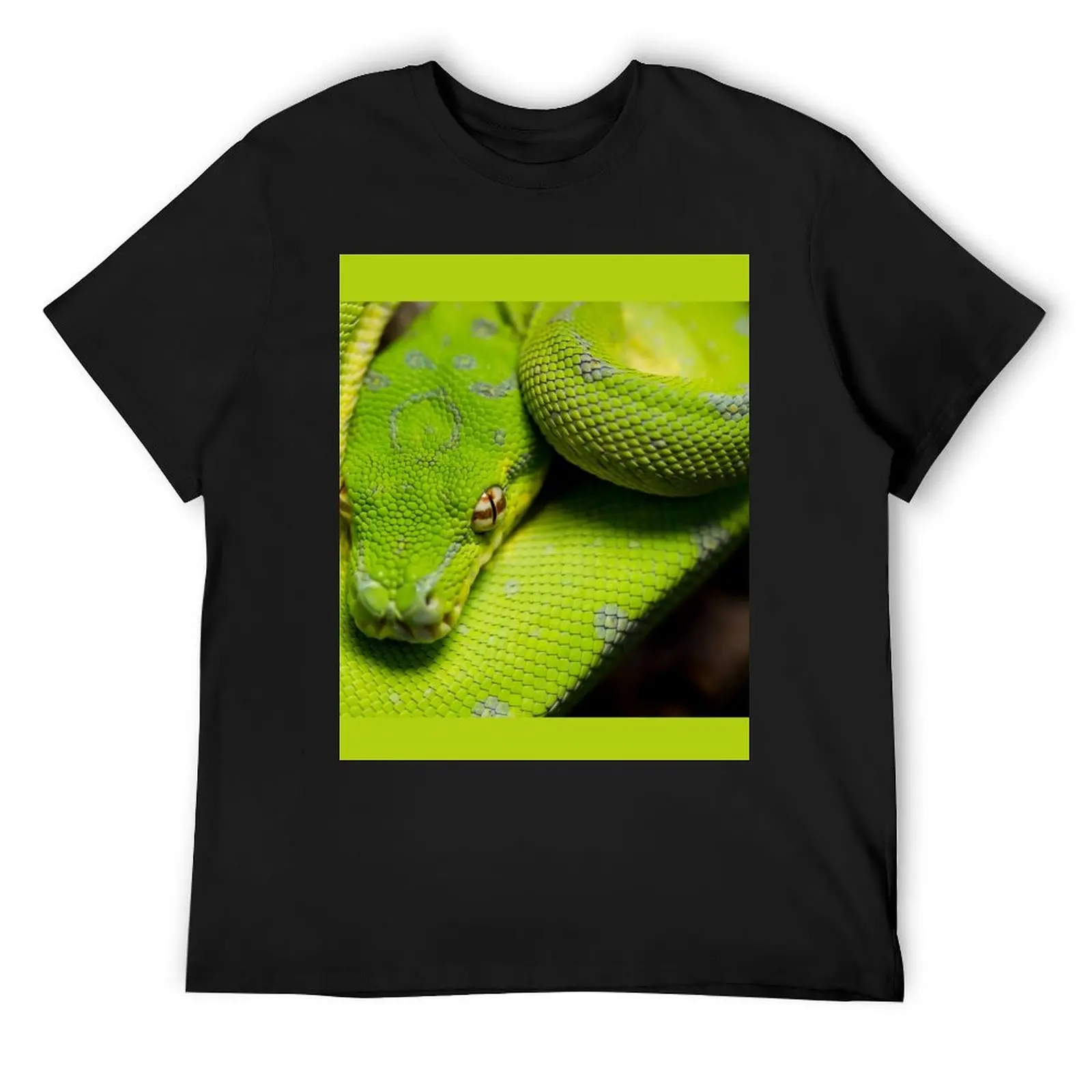 Galaxy, the green tree python. T-Shirt cute tops customs clothes for men