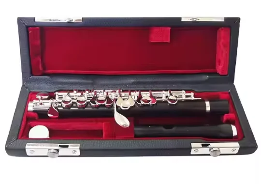 Ebony Piccolo Woodwind Instrument With Silver Plated Keys for Advanced Players Orchestra Stage Solo Performance