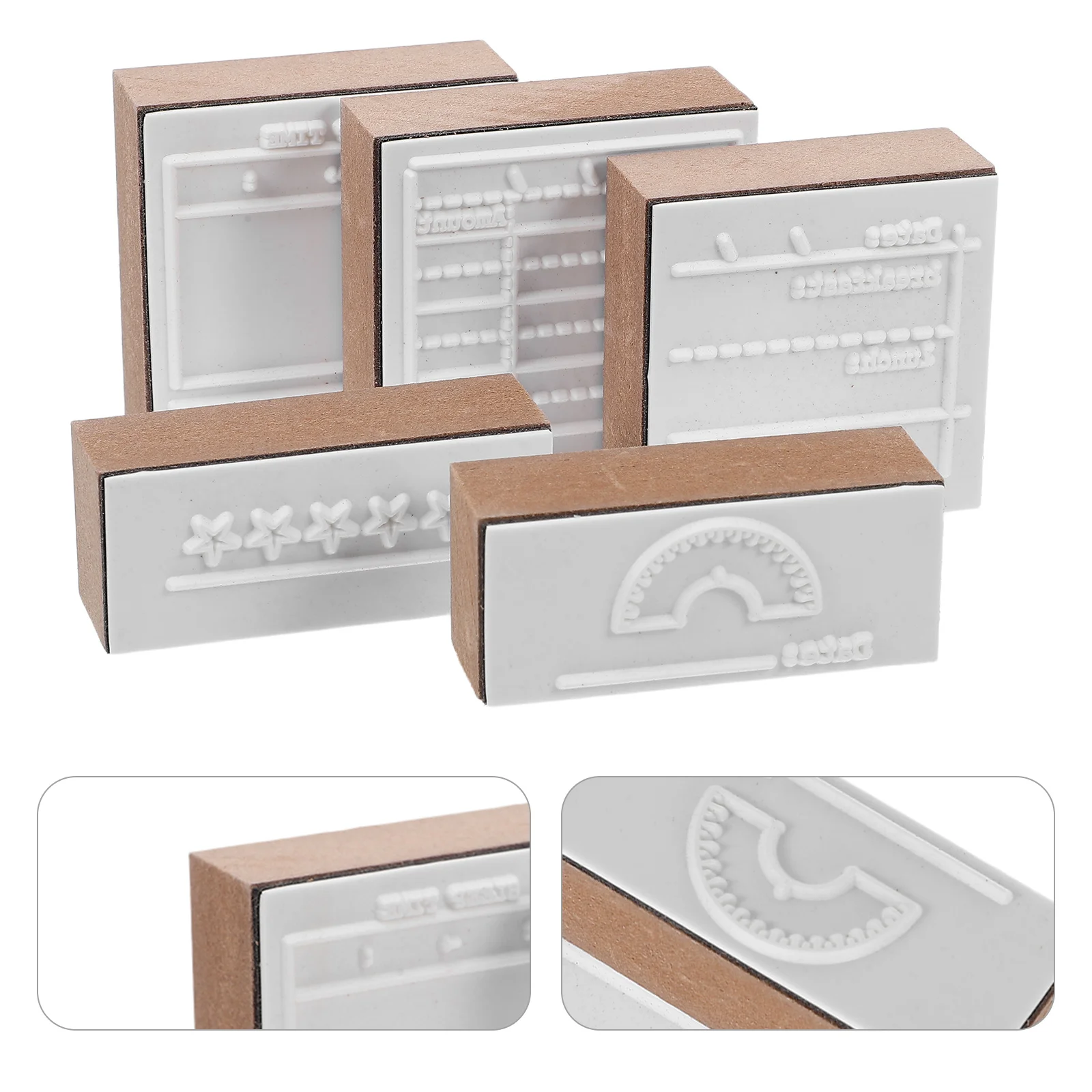 

5Pcs DIY Scrapbooking Tools Japanese Design Stamps Set for Creative Journal and Daily Planner Rubber Crafting Stamps Kit