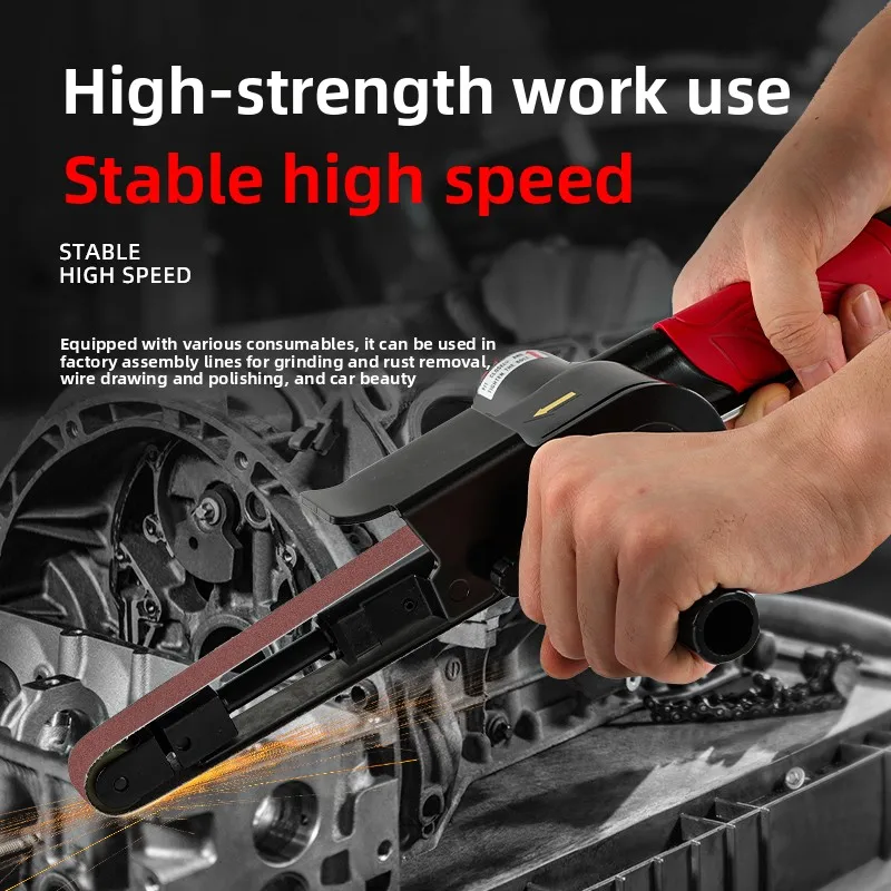 Shili Jia Taiwan Pneumatic Belt Sander Handheld Polishing Machine Grinding Wheel Wire Drawing Machine Belt Machine Strip Grinding Machine Tool