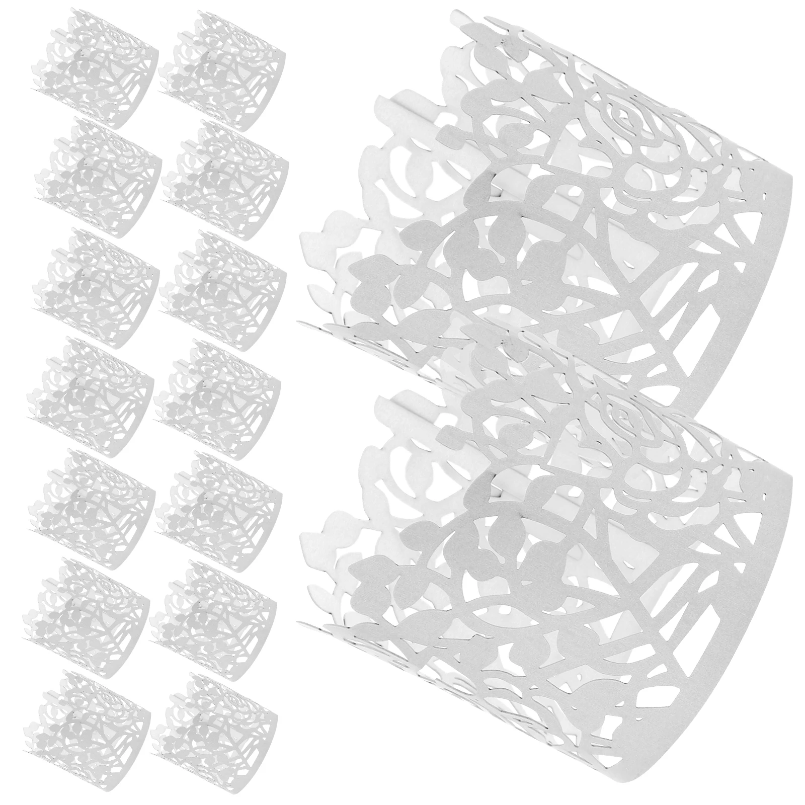 

50 Pcs Wedding Rose Napkin Button Festival Rings Decorate Dining Table Decorative Holders Banquet Paper For Buckles