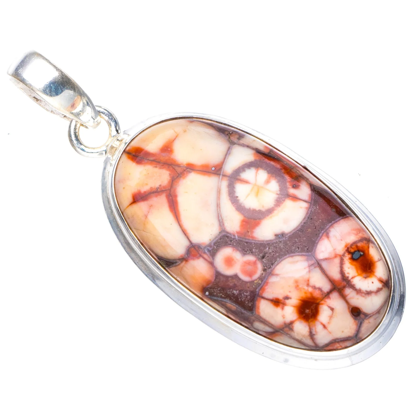 

StarGems Natural Leopard Skin Jasper Handmade 925 Sterling Silver Pendant 1.75" E4913