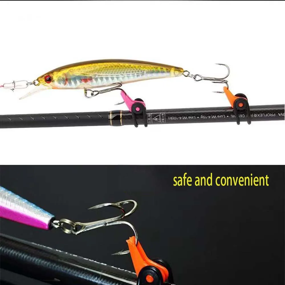 Angeln Köder Keeper 10PCS Gemischte Farben Sichere Halter Haken Ring Wurm Köder Verschluss Winkel Aufhänger für Rod Jig Casting Tackle – Detail 6