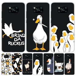 만화 오리 거위 게임 케이스 전화 커버 Xiaomi Redmi 참고 10 9 9S 8 8T 7 5 Pro Mi 12T 11T 10T 9T 12 11 Lite A3 A2 Trend Fun