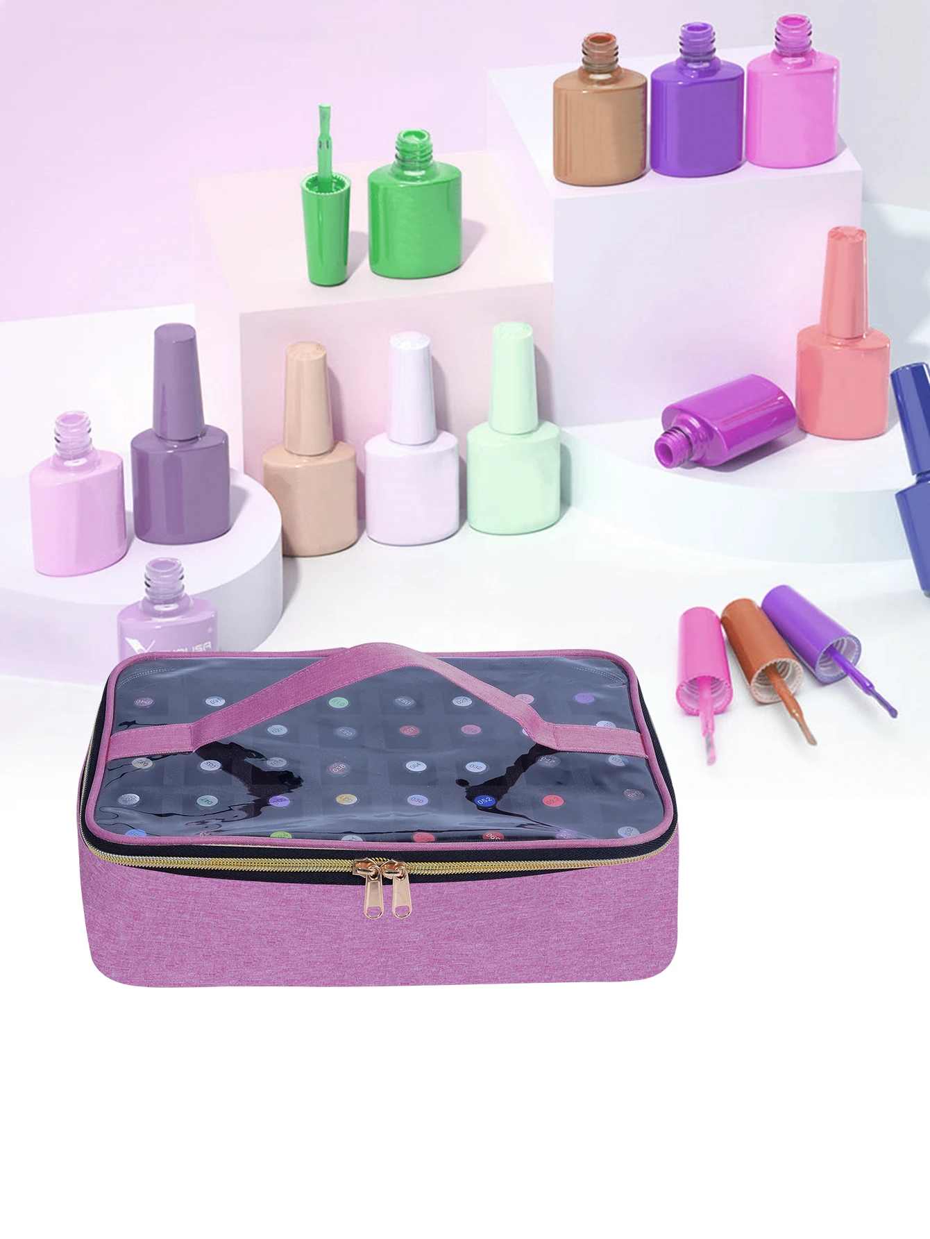40-Flaschen UOZL Nagellack-Organizer, mit abnehmbaren Fächern, Design für Nagelbohrer und Nagellackaufbewahrung. – Detail 2