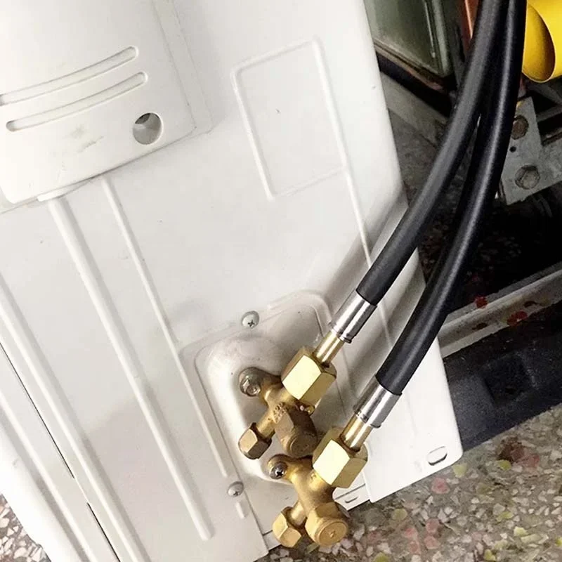 100개/CTN 1/4" 직선 엘보 AC 에어컨 부품 서비스 밸브