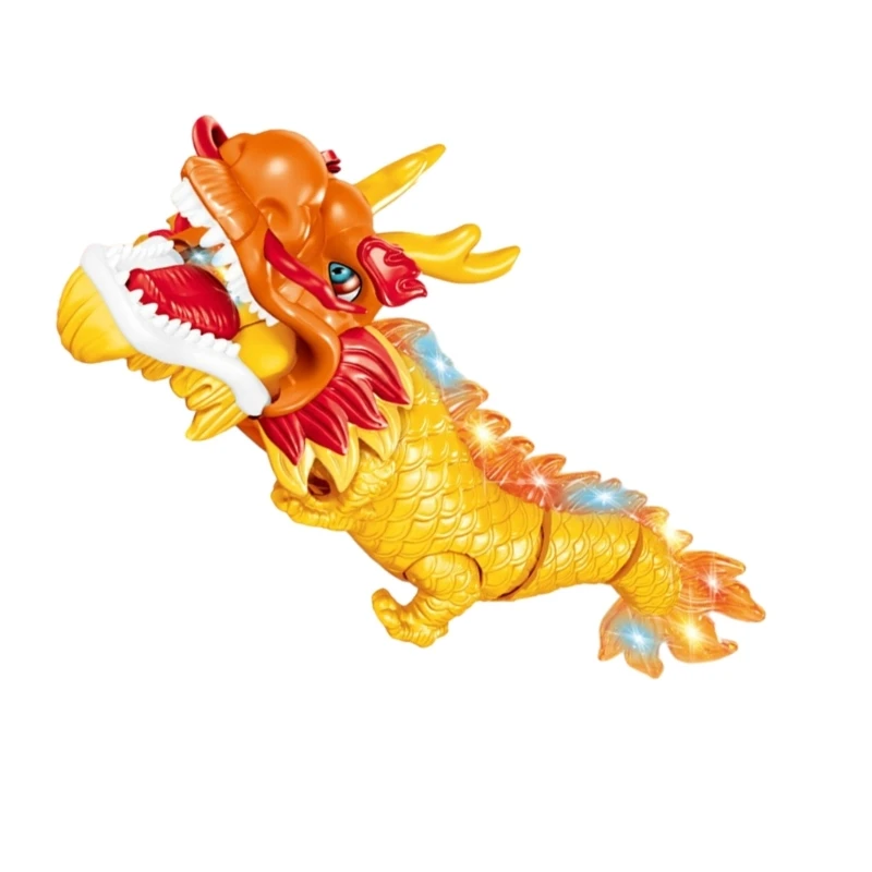 Dance Dragon Electronic Toy Action Figure Moving & Walking Robot Chinese Dragon Realistic Plastic Model Kids Boys Girls