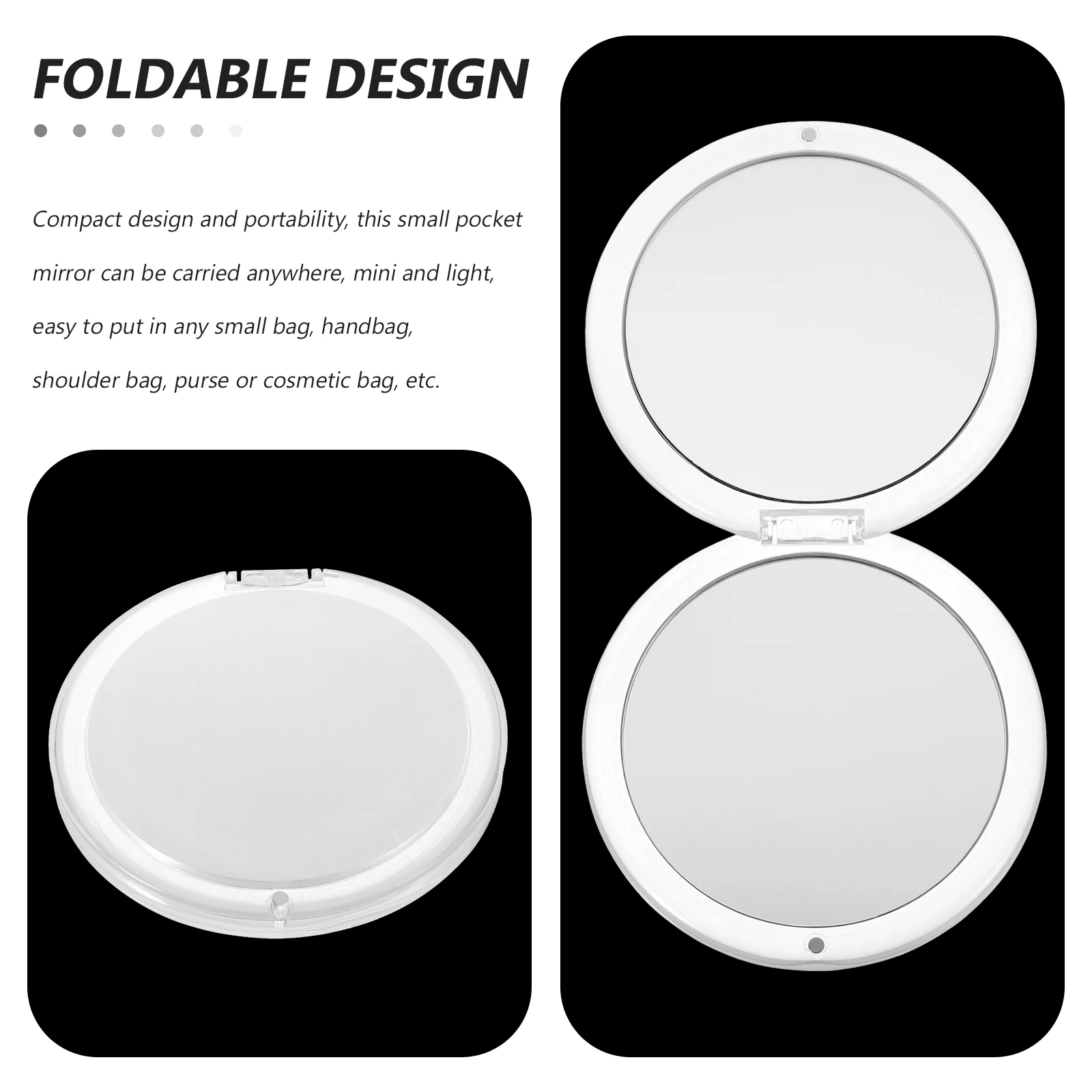 مرآة مكياج قابلة للطي، عدسة مكبرة 10 مرات، مرآة صغيرة للسفر على الوجهين، صغيرة لحقيبة اليد للاستخدام اليومي أثناء التنقل