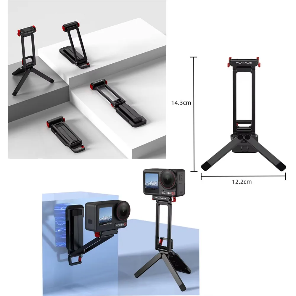 

for DJI OSMO ACTION 5Pro/4/3 Quick-Release Camera Tripod Magnetic Mounting Clip with Climbing Hook ​
