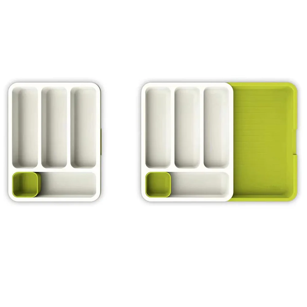Expandable Two-Tier Kitchen Drawer Organizer Pp Plastic Utensil Divider Tray X Cm Foldable Movable Cutlery Storage Knives Forks