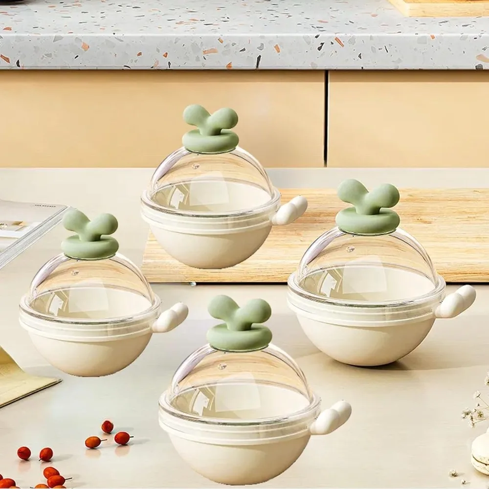 

4pcs Ice Cube Mold Ball Boxes with Lid, 2.36in Diameter Large Sphere Ice Maker for Whiskey Cocktail or Sparkling Water