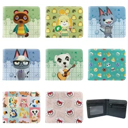 Animal Crossing PU Wallets for Man and Women Anime Figure Isabelle Tom Nook Cosplay Short Coin Purse Kawaii Cartoon Purses Gifts