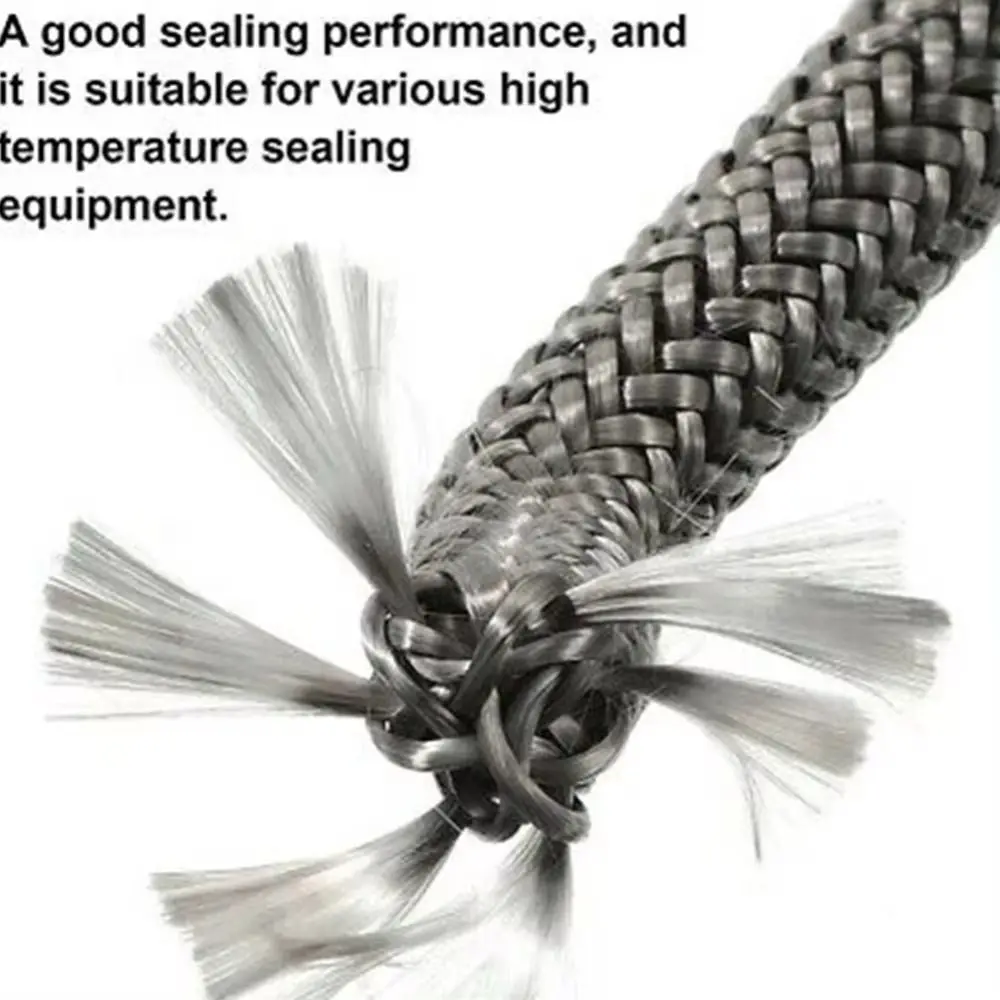 1Pcs Furnace Door Seal Woodburning Stove Rope Sealing Rope Fireproof Fiberglass Fireplace Sealing Rope Woodburner 2M Fire Gasket