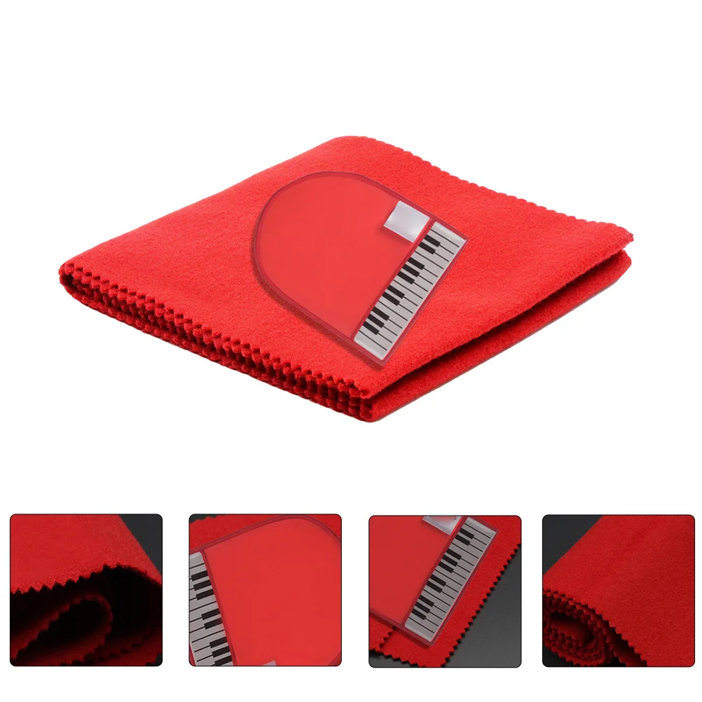

1Set Piano Key Cover 88 Keys Waterproof Cloth Set for Piano Keyboard Protection and Maintenance Kit Fibre Cleaning Glove Red