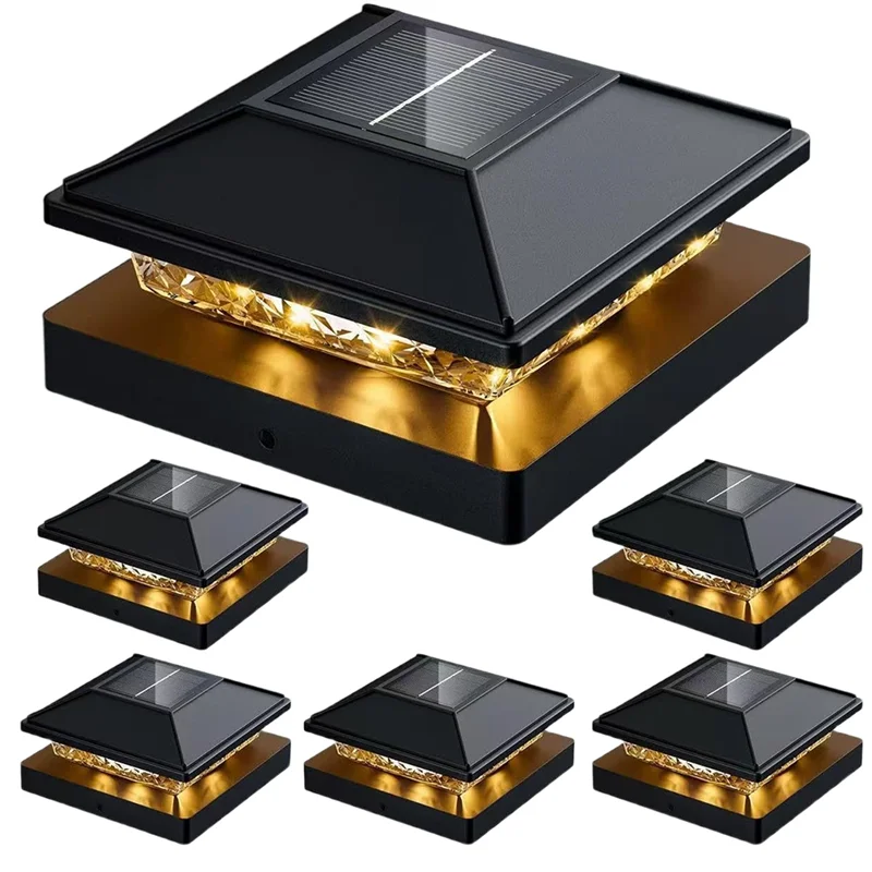 

6Pcs Solar Powered Post Lights For 4X4 And 3.5X3.5 Posts Waterproof Outdoor Fence Lighting