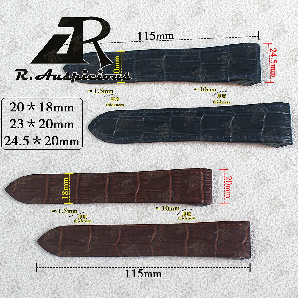 Watch Band For Santos 100 Men/Women Cowhide Watchband Folding Buckle Glue Head Belt Watch Accessories 20/23/24.5mm Watches Strap