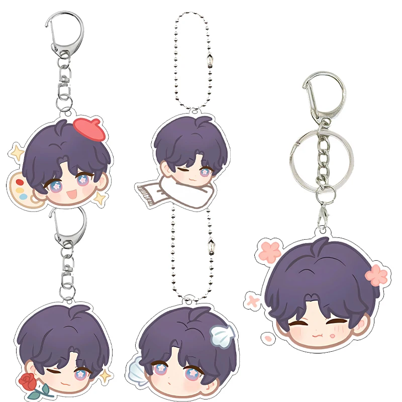 Kawaii Rafayel Q Version Cartoon Acrylic Keychain Love and Deepspace Figure Creative Backpack Charm Pendant Keyring Fans Gifts