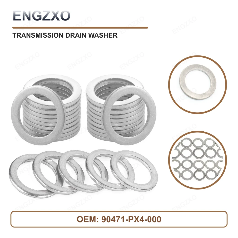 100PCS High quality Transmission Oil Drain Plug Crush Washer 90471-PX4-000 90471PX4000 For Honda Replacement Sealing Gasket