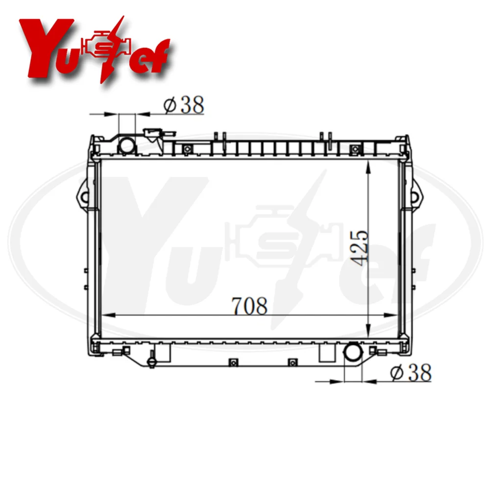 All aluminum radiator For TOYOTA Land Cruiser HDJ80 4.2/1HDFT,1HDT, 1HZ MT 48mm # 16400-17020 16400-17040 - view 5