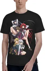 Anime High School DxD T Shirt Mens Short Sleeve Shirts Fashion Casual Tee Black