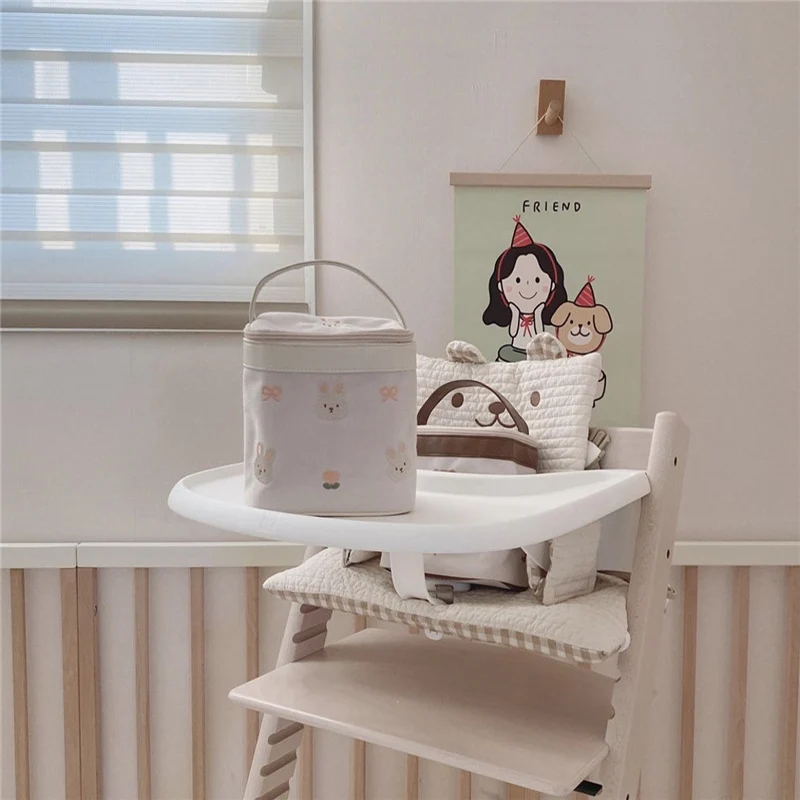 Korean Maternity Bag for Baby Diaper Bag Embroidery Mommy Handbag Thermal Milk Insulation Food Cooler Storage Bag Baby Items