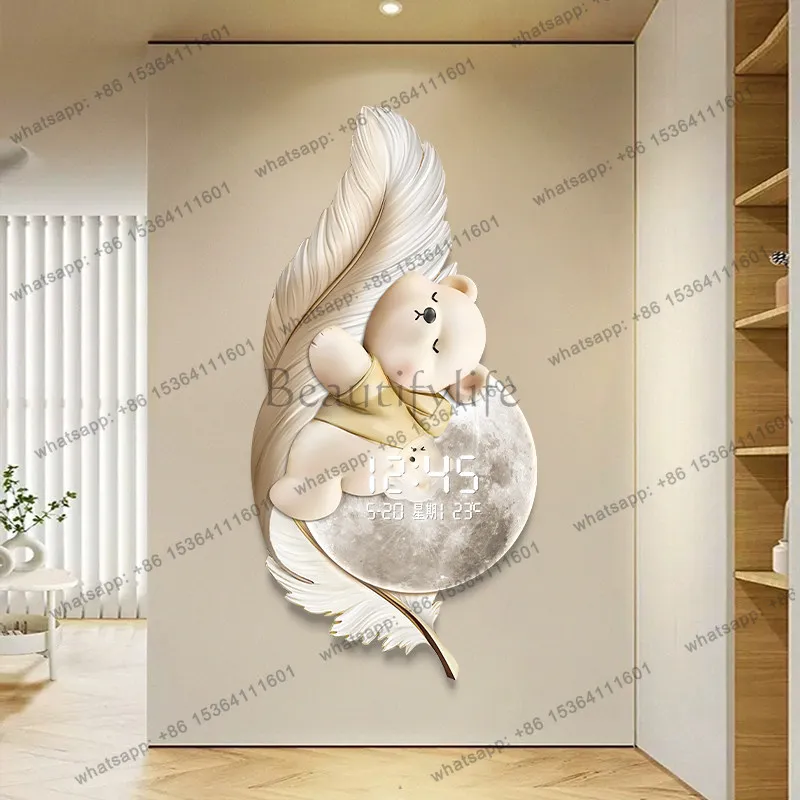 Best Sellers Silent Xenomorph Wall Clocks Digital Fashion Cartoon Restaurant Clock Wall Silent Creative Relogio De Parede Room D