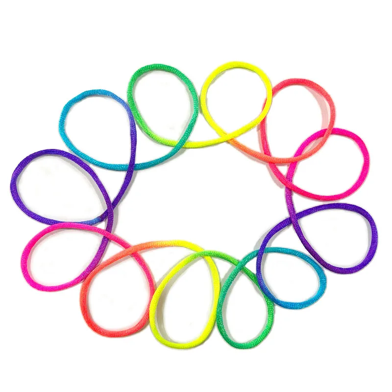 6PCS Children's Rainbow Flower Rope Gradient Bold Toy Weaving Flower Rope Student Color Rope Flower Rope Birthday Gift