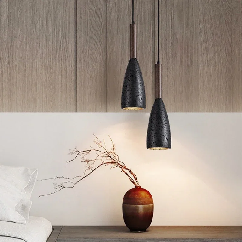 

Natural Cave Stone Pendant Lamp Suspension Hanging Light Ceiling Chandelier for Bedroom Kitchen Island