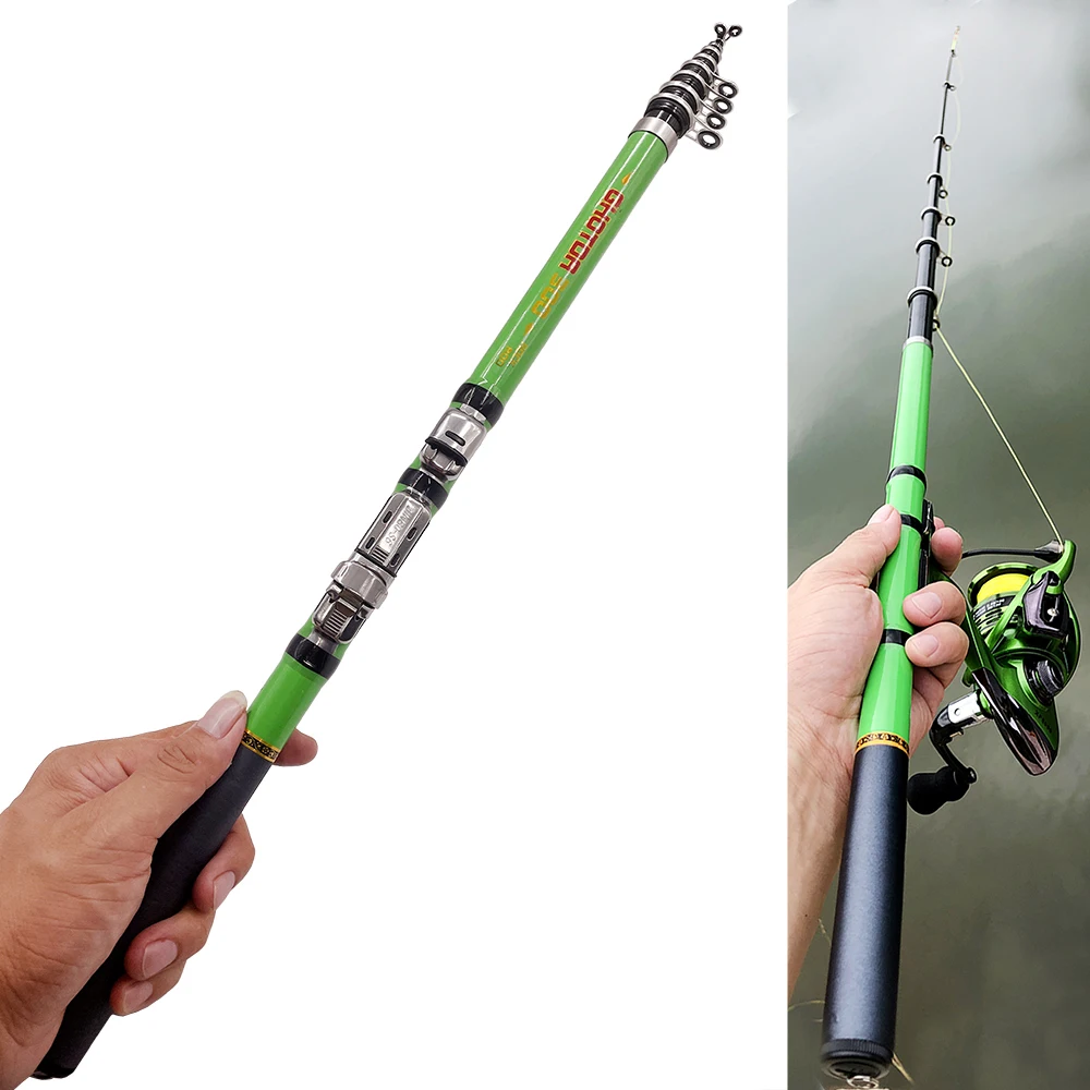 Carbon Rock Fishing Rod 1.5M 1.8M 2.1M 2.4M 2.7M 3M Hard Telescopic Pole Freshwater Fishing Tackle 4/5/6/7/8/9/10 Sections