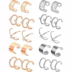 Rastas doradas trenzadas para el cabello, joyería para la oreja sin perforación, anillos para el cabello, cuentas, puños, accesorios para el cabello, 1-12 piezas