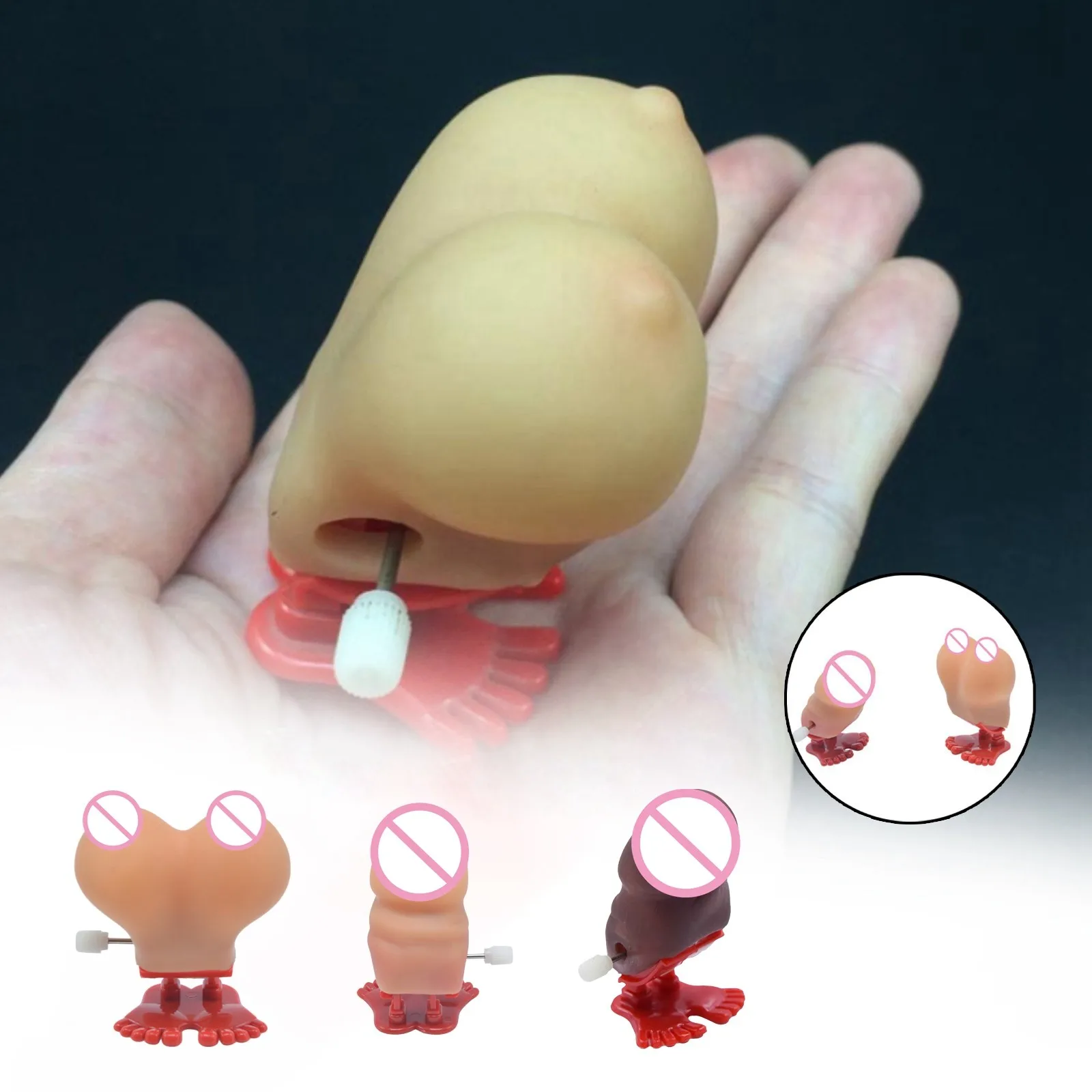 Valentine's Day Adult Spoof Wind-Up Toys Jumping Funny Props Games Breast Enhancement Toys Gift For Couples Table Bed Ornament