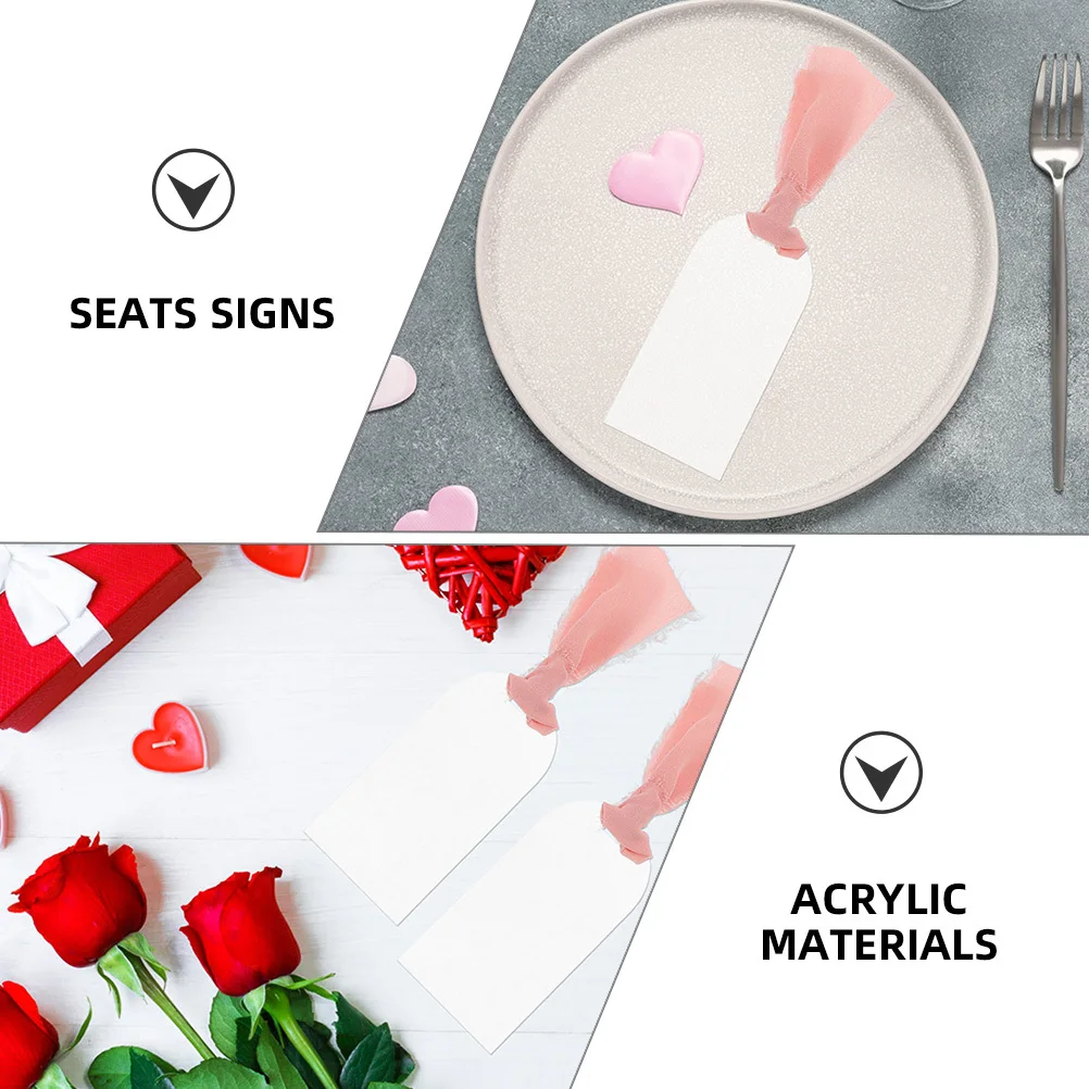 

12Pcs Acrylic Wedding Reserved Signs for Chairs Transparent Hanging Seat Tags Party Chair Tag Decor Event Signs