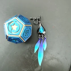 Honkai:Star Rail Peacock Aventurine Blue Diamond Metal Dangle Earrings Bracelets Dice Coins For Role-player Jewelry Cosplay Prop