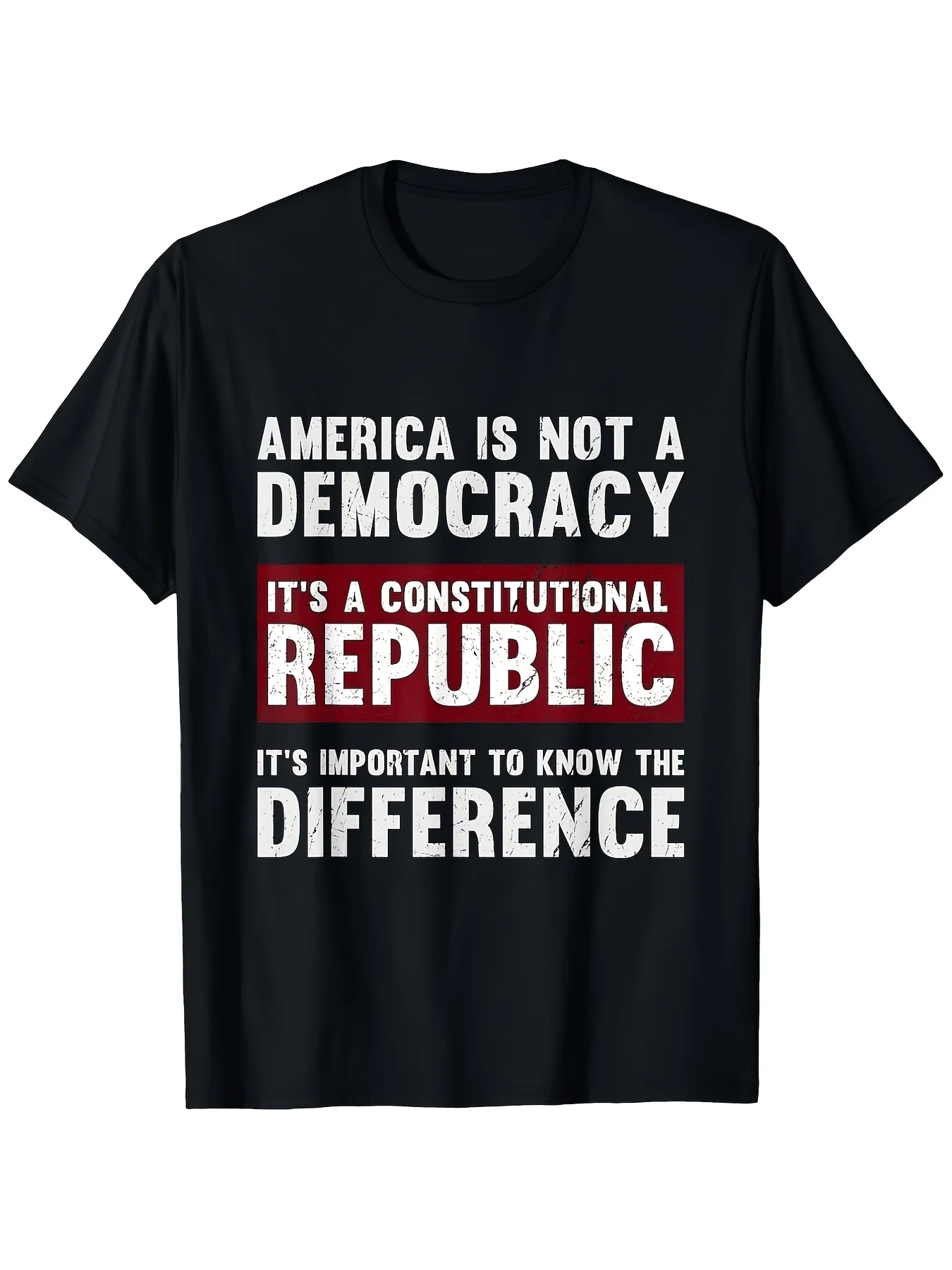 The United States is a constitutional republic, not a democratic country. T-shirt, printed short-sleeve T-shirt, men's fun T-shirt, Sxxxxxls style, unisex