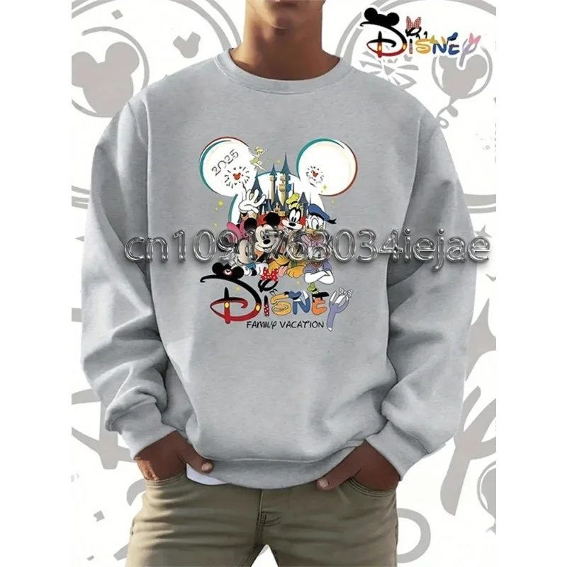 

2025 свитшоты с длинными рукавами и 3D принтом Disney с Микки и Минни Маус для мужчин и женщин, повседневные модные пары