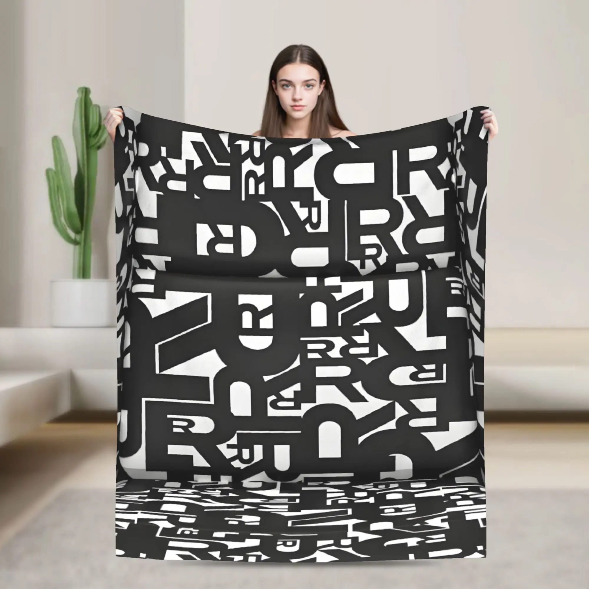 Custom Sofa Fleece Seat Houndstooth Upholstery Recaros Throw Blanket Warm Flannel  Blankets for Bedroom Home Couch Bedspreads
