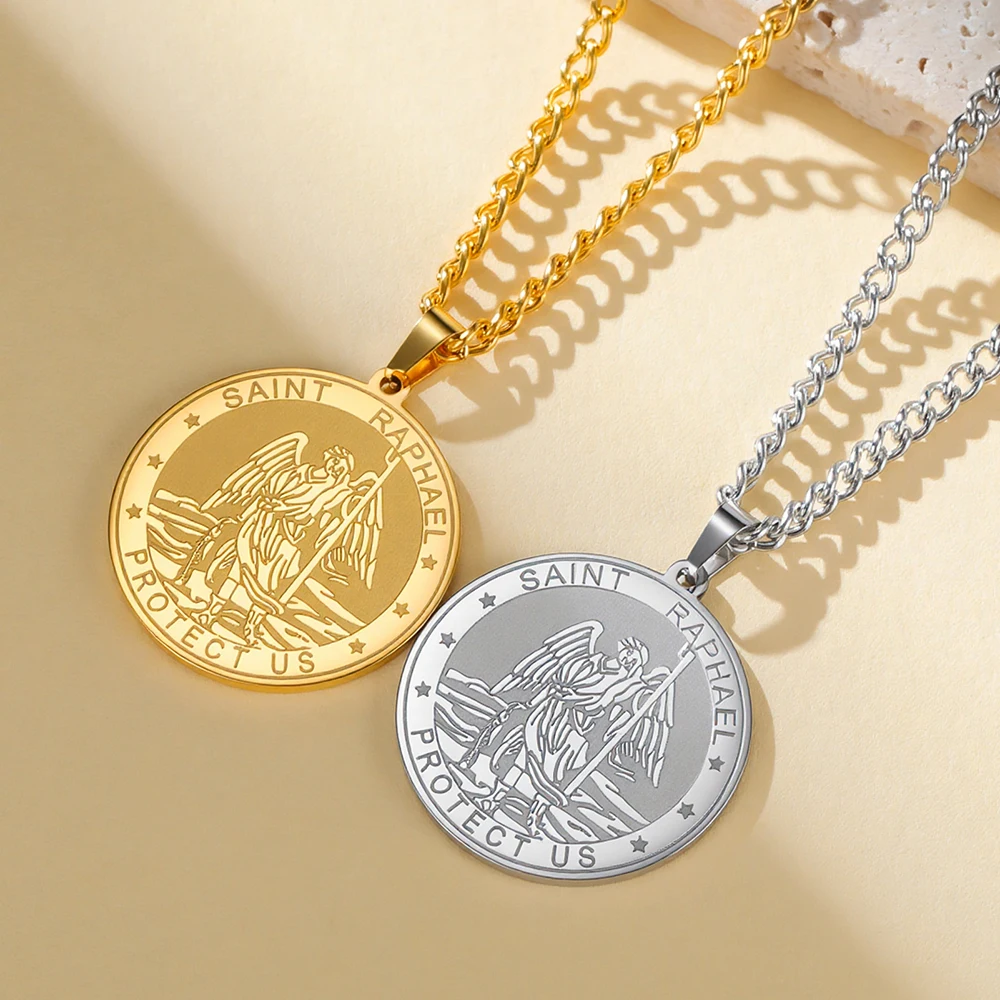 Dawapara Erzengel Raphael Gebetskette Heilung Wächter Anhänger Schutzpatron Katholischer Schmuck Edelstahl – Detail 10