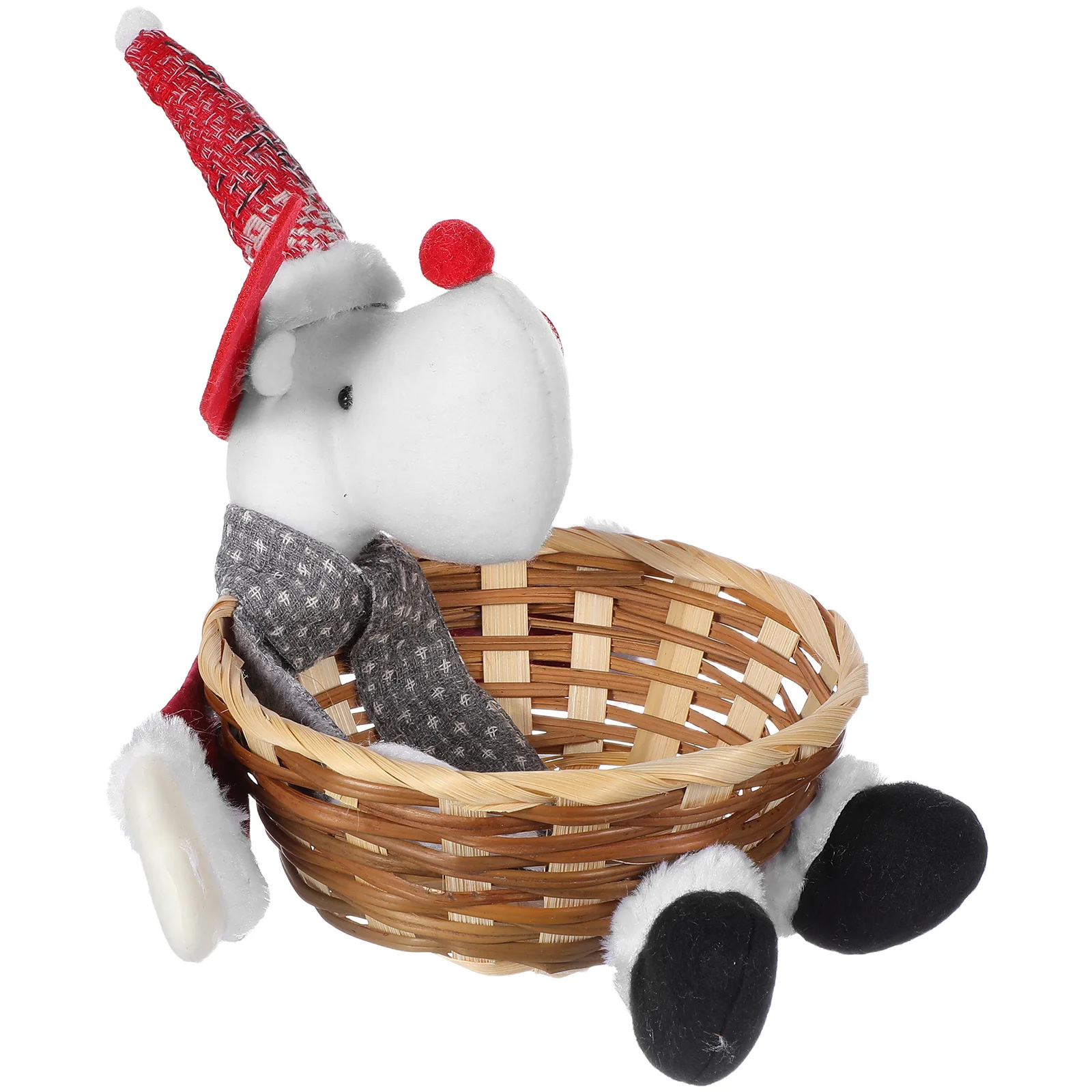 

Christmas Woven Basket Reindeer Design Candy Bowl Holiday Table Centerpiece Bread Basket Christmas Kitchen Counter Decor