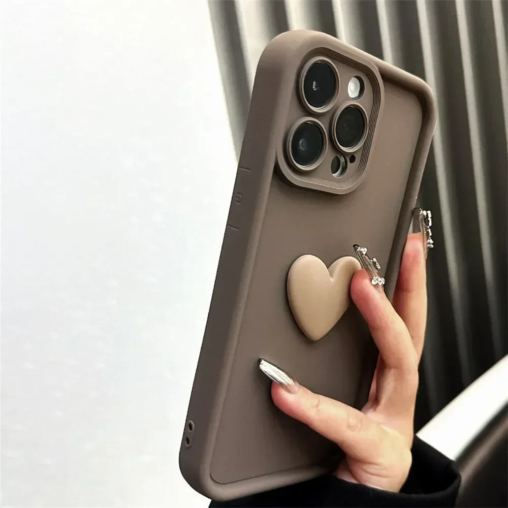 

Силиконовый чехол для телефона с 3D милым сердечком для iPhone, чехол для объектива, несколько моделей iPhone 17/16/15/13/12/11/14 pro Max/XR/XS