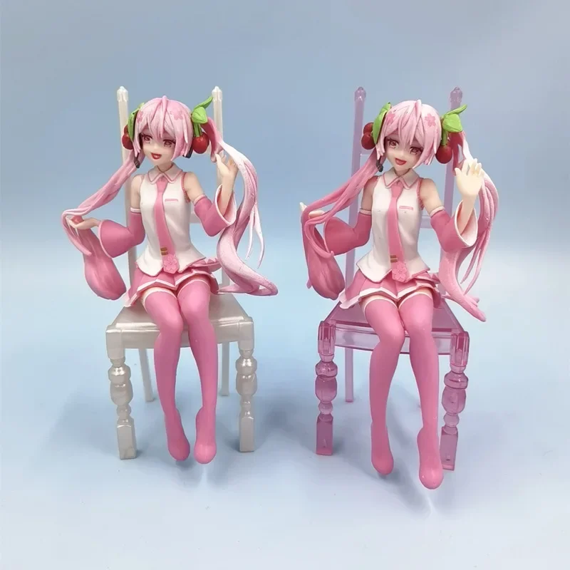 

Anime Figure Sakura Chair Hatsune Miku Figure 15CM Pvc Figurines Toys for Girl Birthday Model Car Decoration