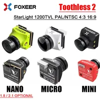 FOXEER Toothless 2 Micro/Mini/Nano CMOS 1/2 StarLight 1200TVL FPV Camera 4:3 16:9 PAL/NTSC Natural Image for FPV RC Racing Drone