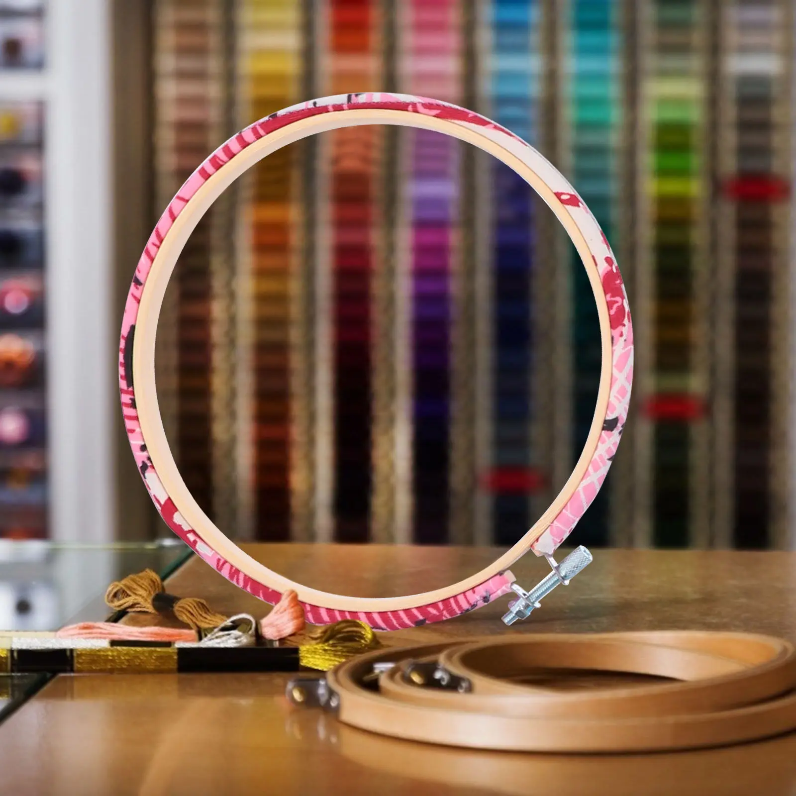 

Набор из 4 деревянных пялец для вышивания крестиком, 15 см, для рукоделия, росписи по ткани, декора стен, подарок ручной работы