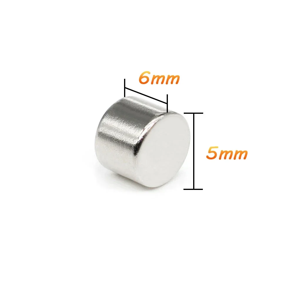 20/50/100/150/200/300PCS 6x5 mm Disc Rare Earth Neodymium Magnets N35 6x5mm Small Round Search Magnet Strong 6*5 mm